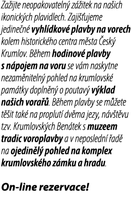 Za ijte neopakovateln z  itek na na ich ikonick ch plavidlech. Zaji  ujeme jedine n  vyhl dkov  plavby na vorech kol...