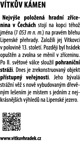 V TK V K MEN Nejv e polo en  hradn  z  cenina v  ech ch stoj  na kopci t ho  jm na (1 053 m n. m.) na prav m b ehu L...