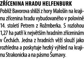 Z cenina hradu Helfenburk Pobl   Bavorova shl    z hory Malo  n na krajinu z  cenina hradu vybudovan ho v polovin  1...