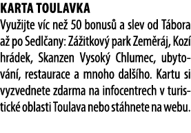 Karta Toulavka Vyu ijte v c ne 50 bonus  a slev od T bora a  po Sedl any: Z  itkov  park Zem r j, Koz  hr dek, Skanz...