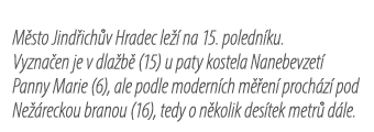M sto Jind ich v Hradec le  na 15. poledn ku. Vyzna en je v dla b  (15) u paty kostela Nanebevzet  Panny Marie (6), ...
